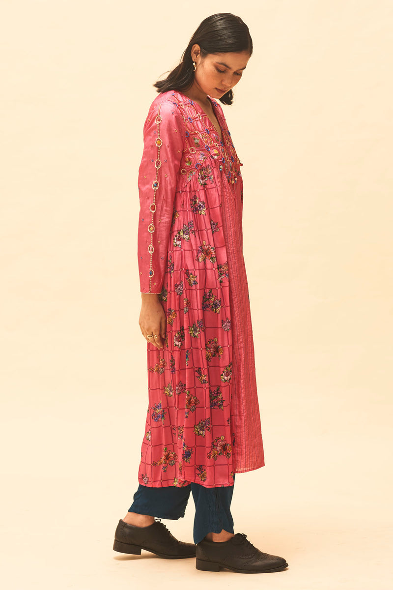 Fuchsia Gathered Kurta