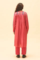 Fuchsia Embroidered Yoke Kurta