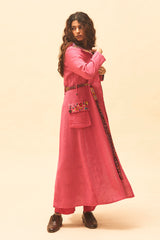 Fuchsia Reversible Long Jacket