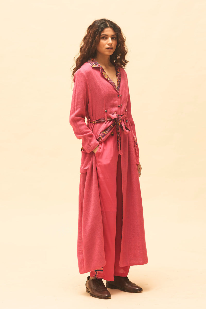 Fuchsia Reversible Long Jacket