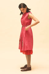 Fuchsia Applique Dress