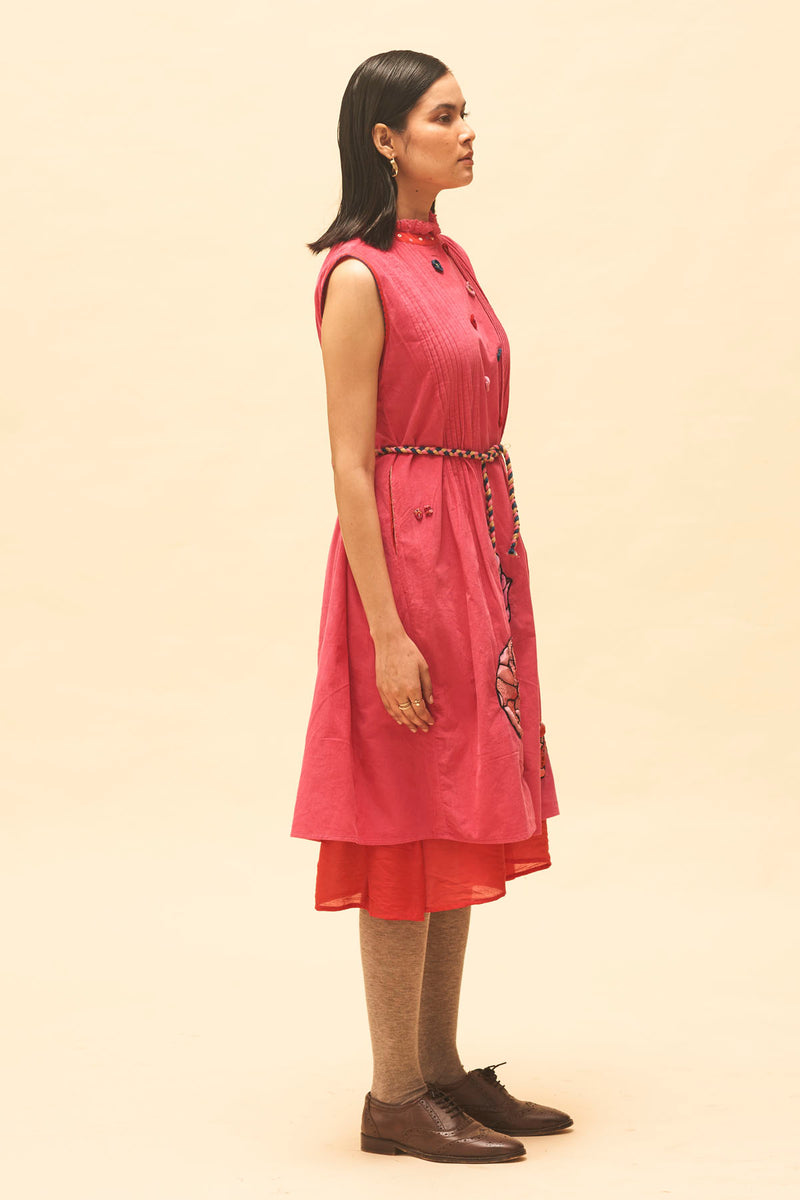 Fuchsia Applique Dress