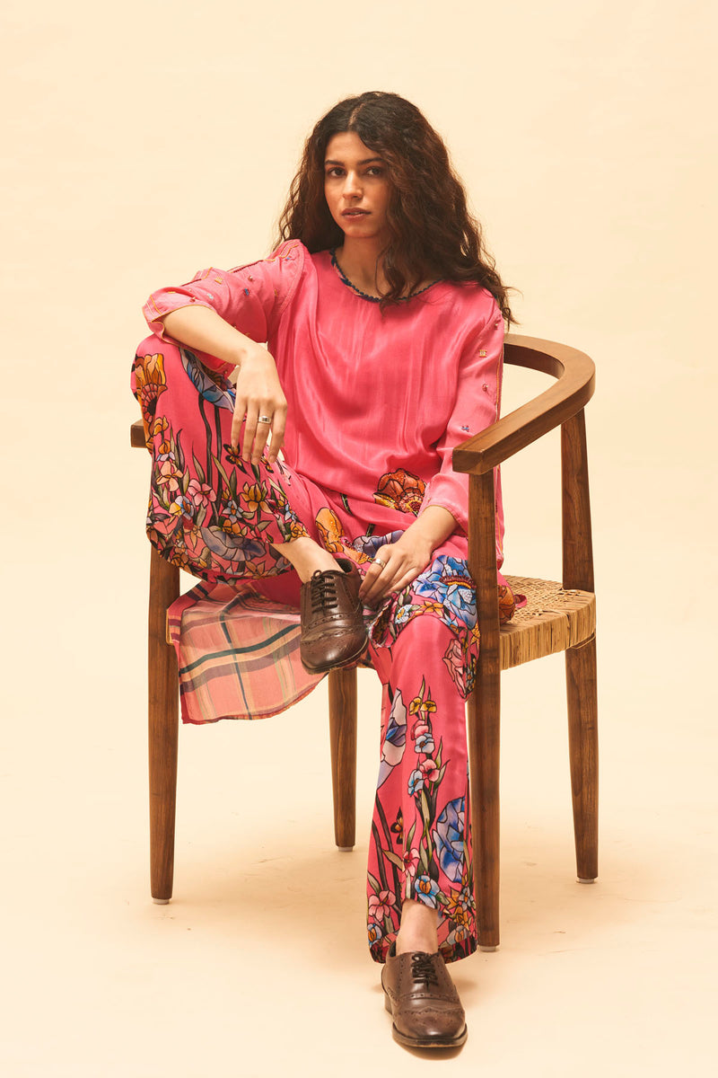 Fuchsia Floral Kurta