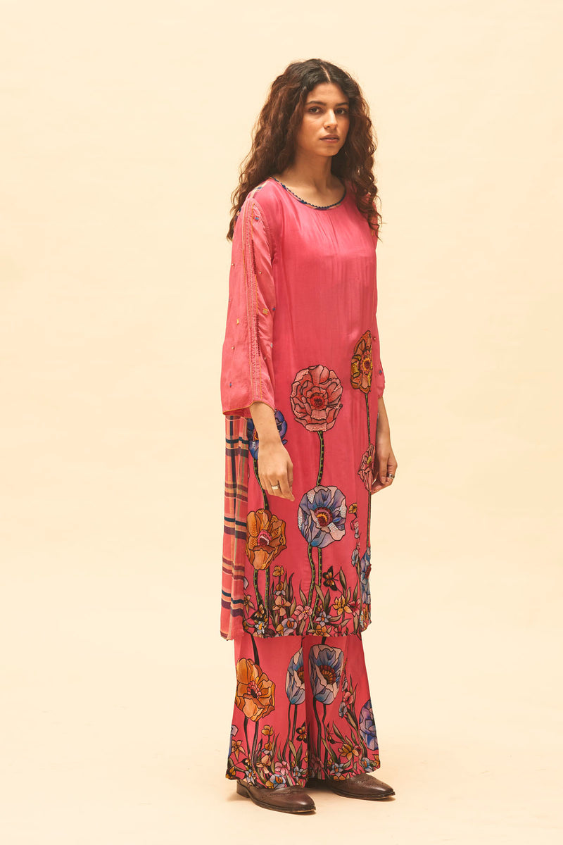 Fuchsia Floral Kurta