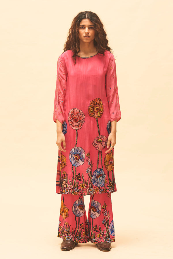 Fuchsia Floral Kurta