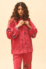 Fuchsia Pleated Jacket