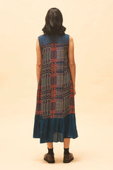 Indigo Checked Dress