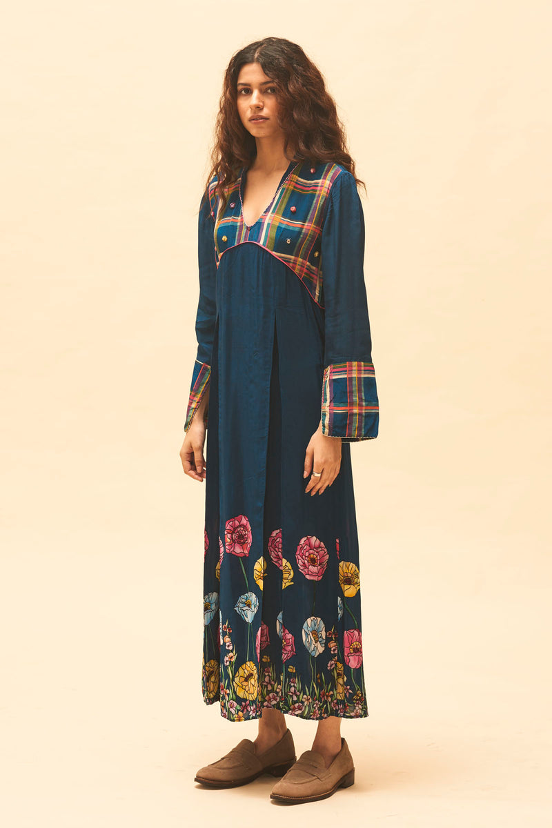 Indigo Floral Maxi Dress