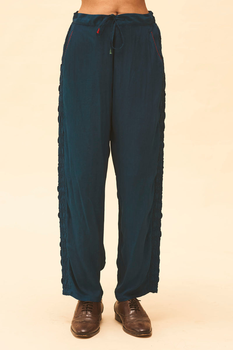 Indigo Panelled Pants