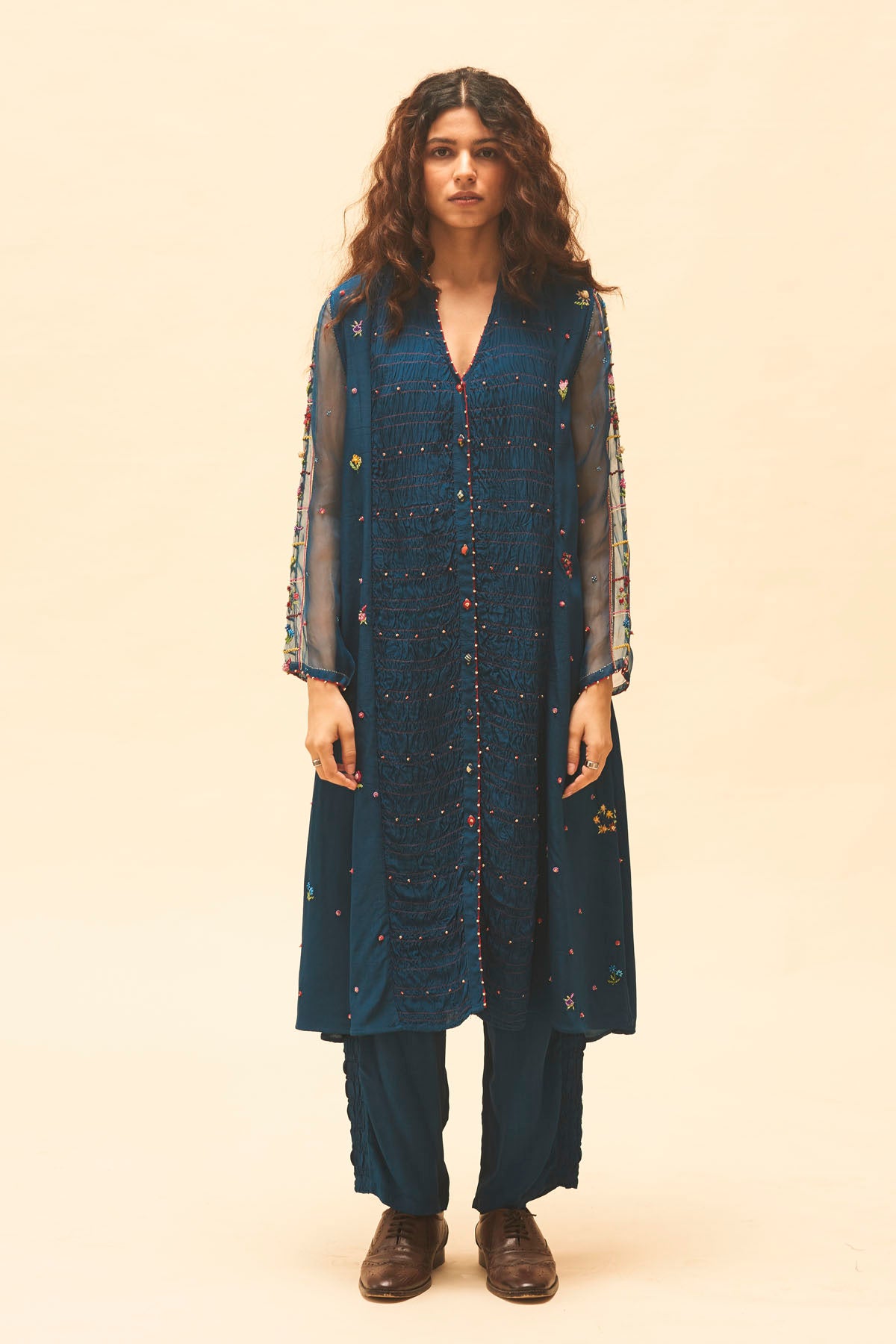 Indigo Gathered Tunic