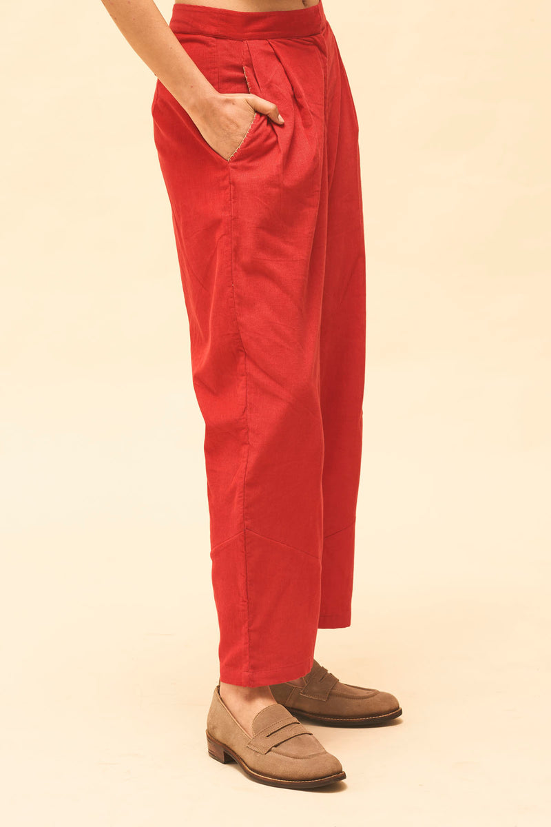 Crimson Straight Pants