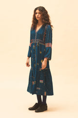 Indigo Gathered Dress