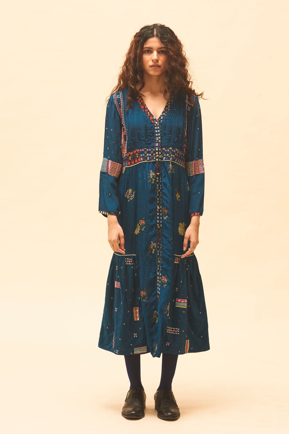 Indigo Gathered Dress