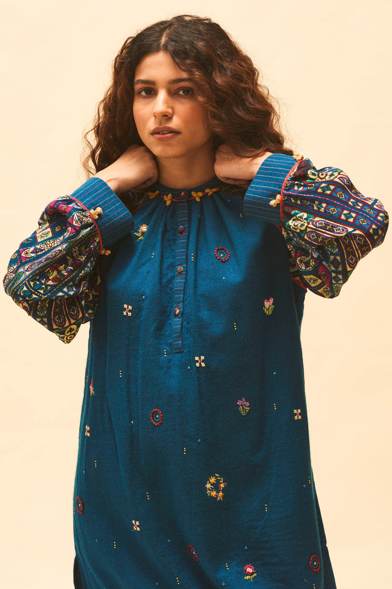 Indigo Embroidered Tunic