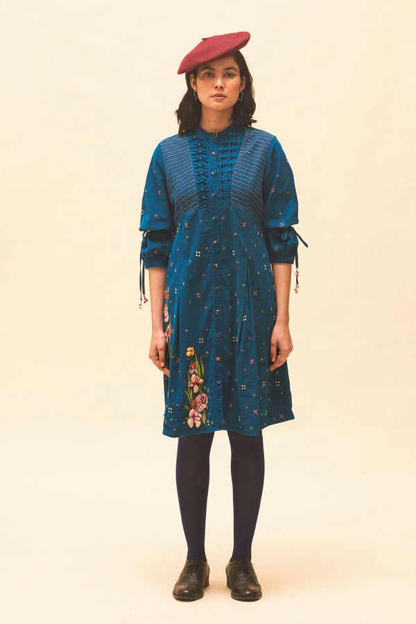 Indigo Applique Dress