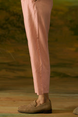 Coral peach textured pants