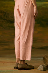 Coral peach textured pants