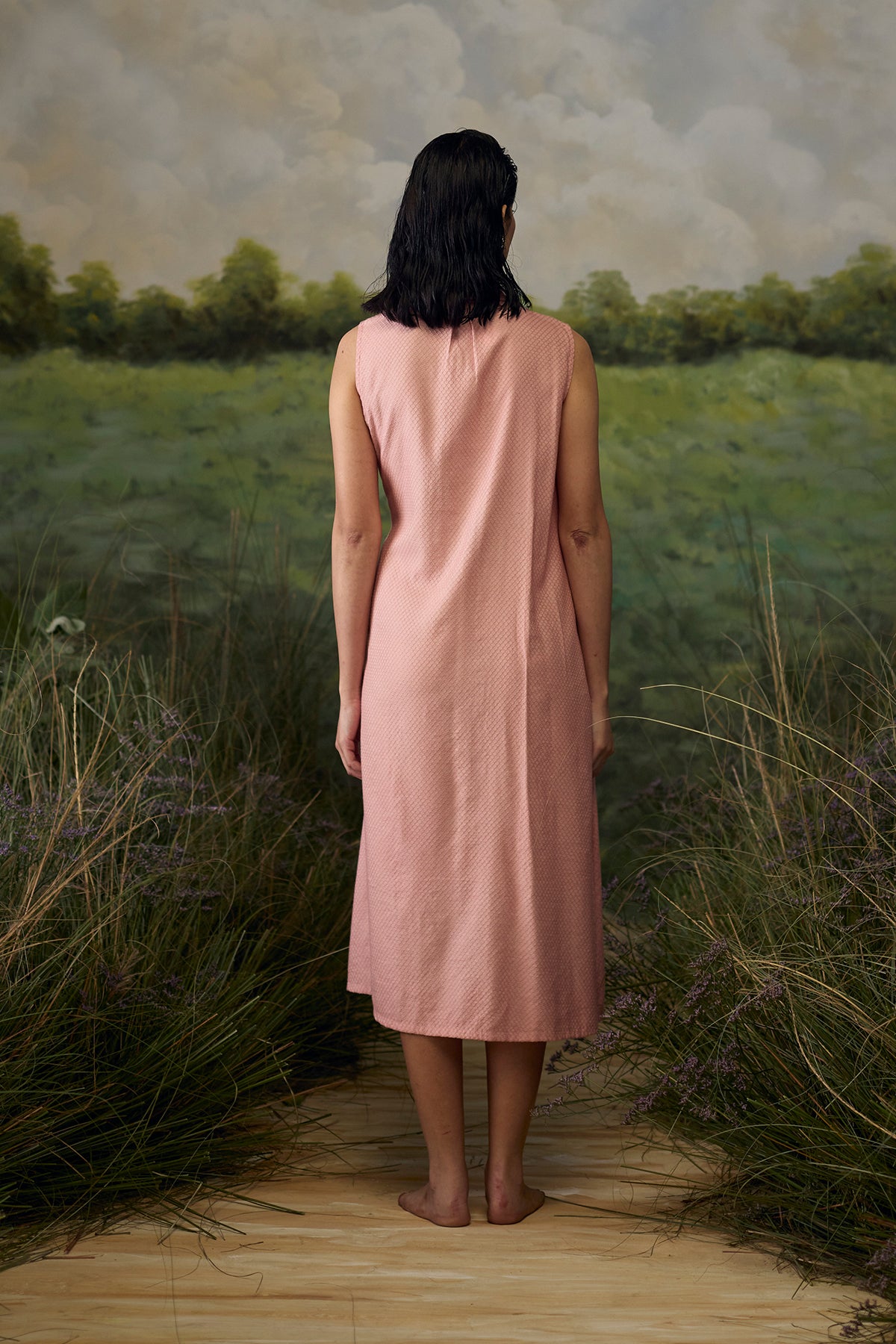 Coral peach wrap Dress