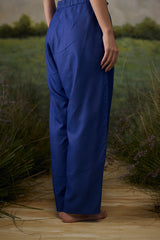 Mystic blue textured pants