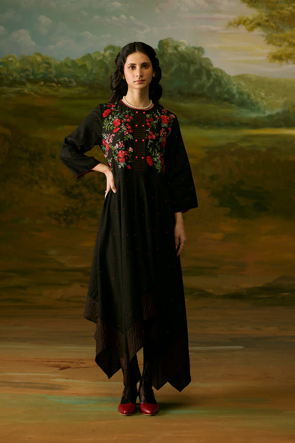 Onyx Embroidered Dress