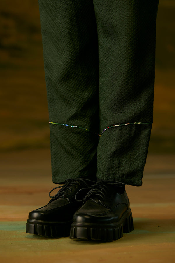 Forest green cuffed pants