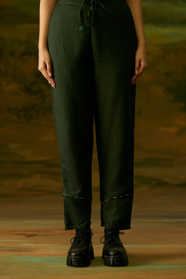 Forest green cuffed pants