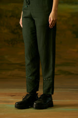 Forest green cuffed pants