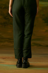 Forest green cuffed pants