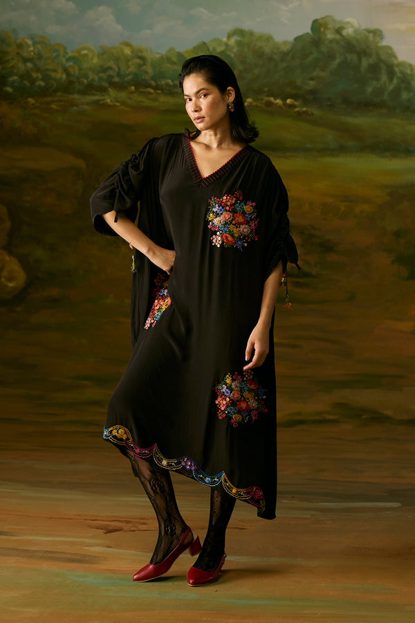 Onyx Applique Dress