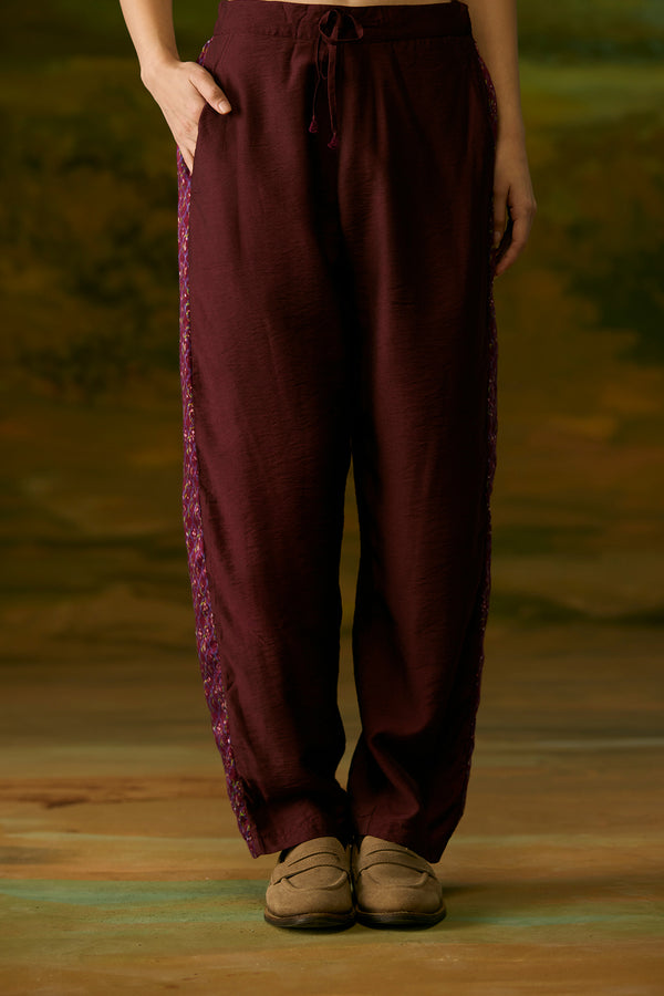 Crimson panelled pants