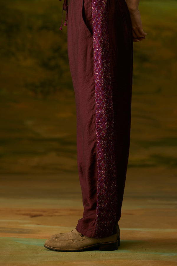 Crimson panelled pants