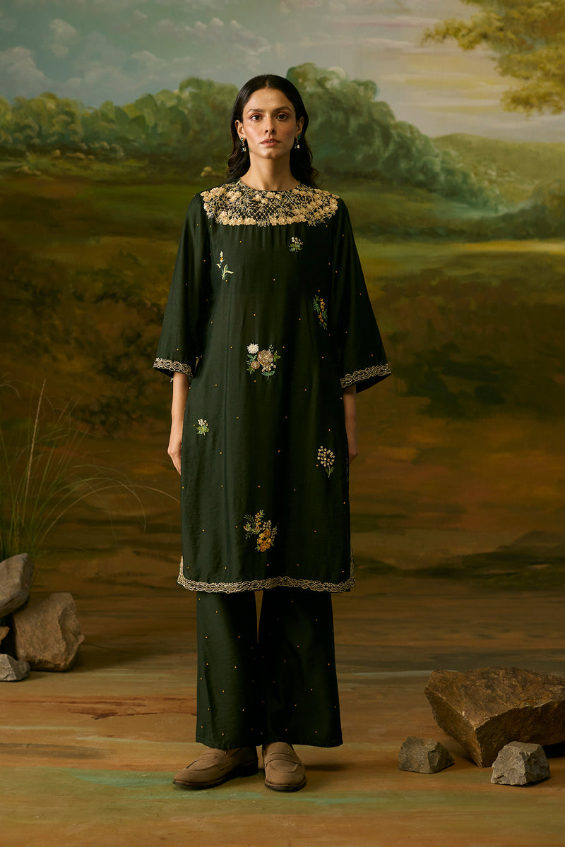 Forest green kurta