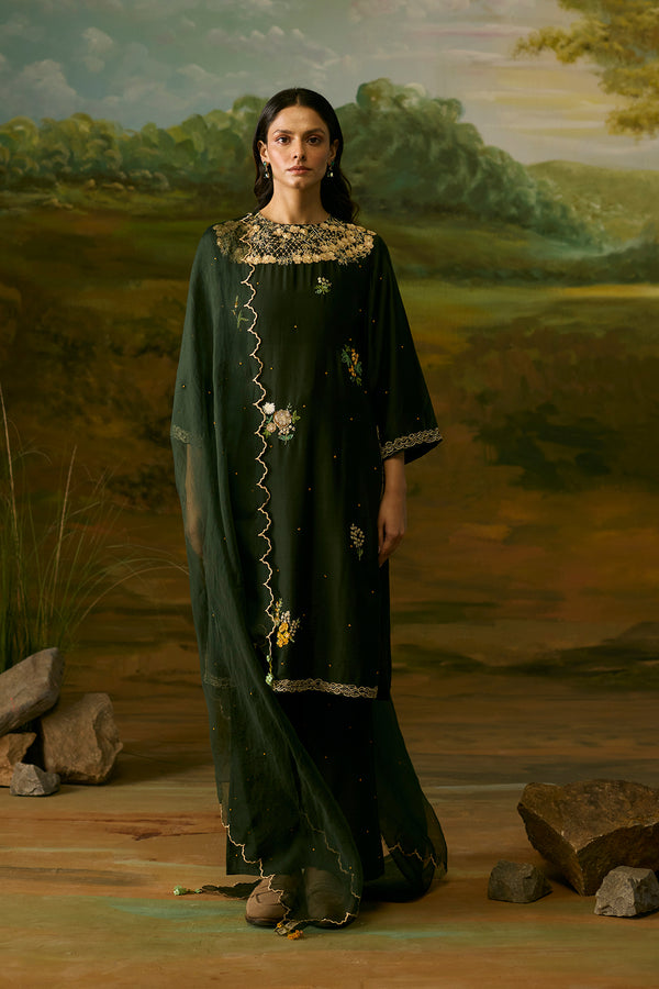 Forest green kurta