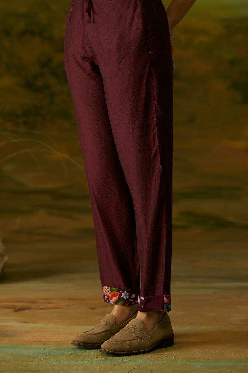 Crimson printed pant