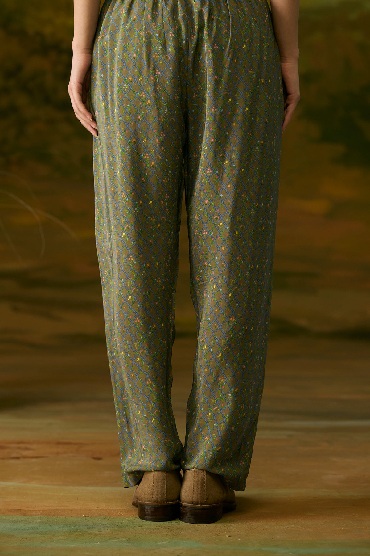 Dusty grey printed pant