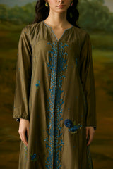 Dusty grey embroidered kurta