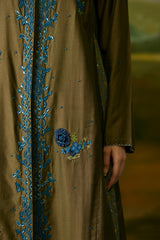 Dusty grey embroidered kurta