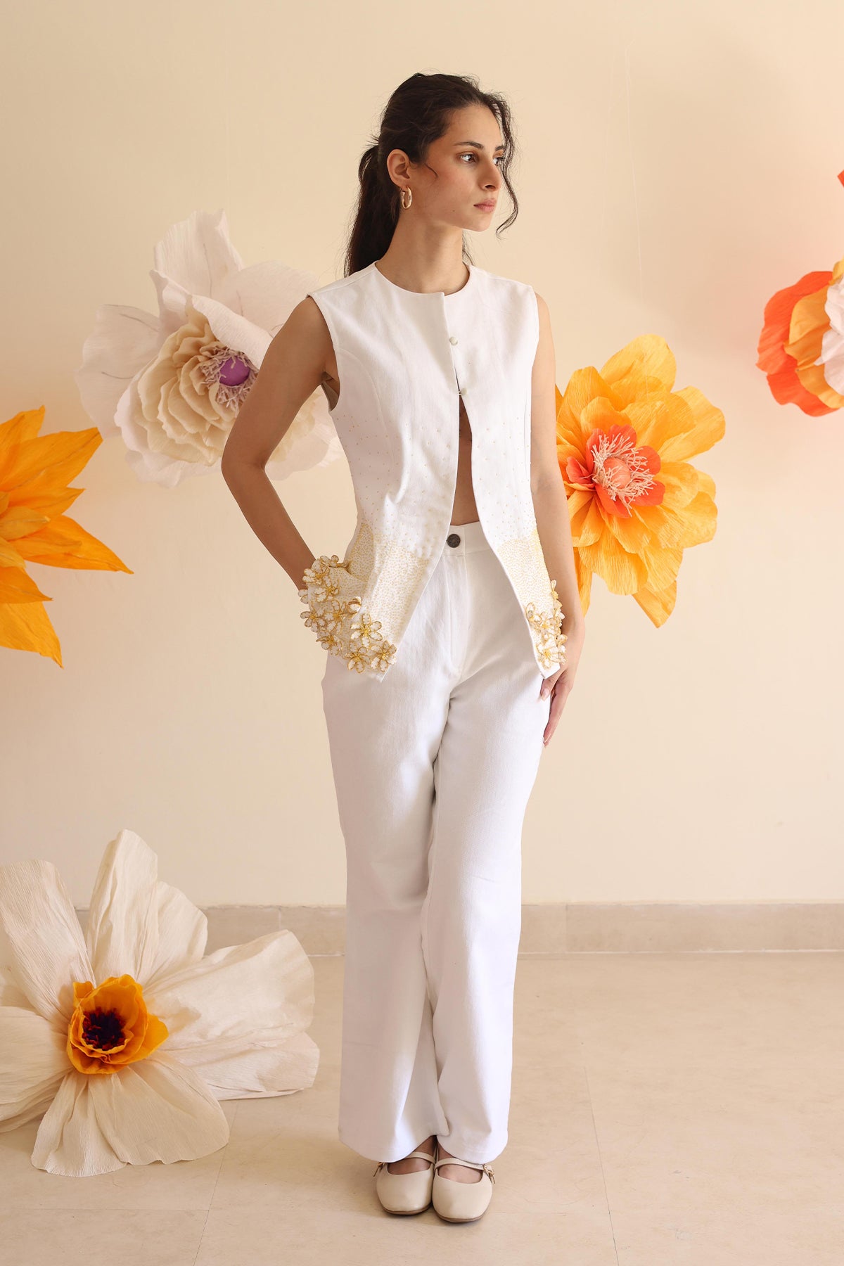 Ivory Bloom Top