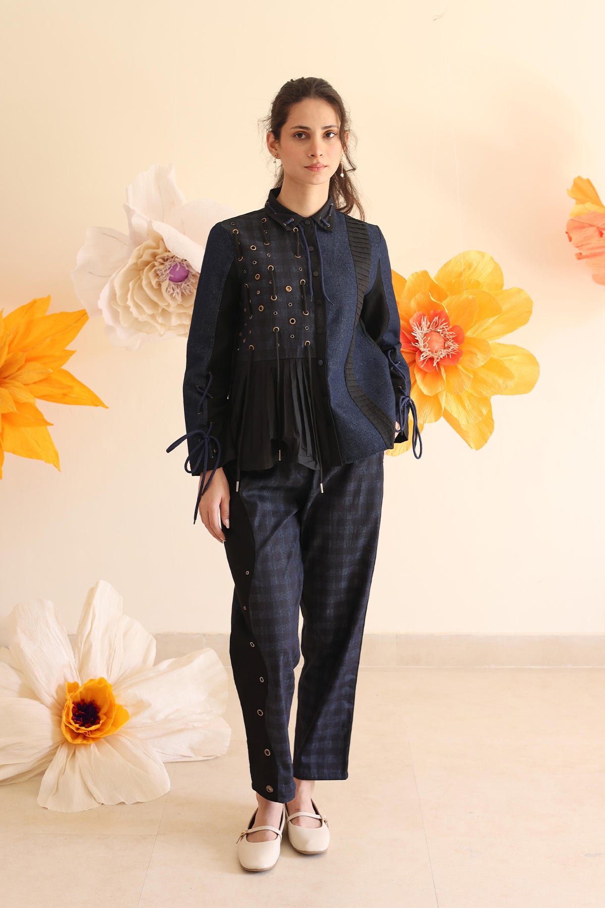 Midnight Blue Gathered Shirt