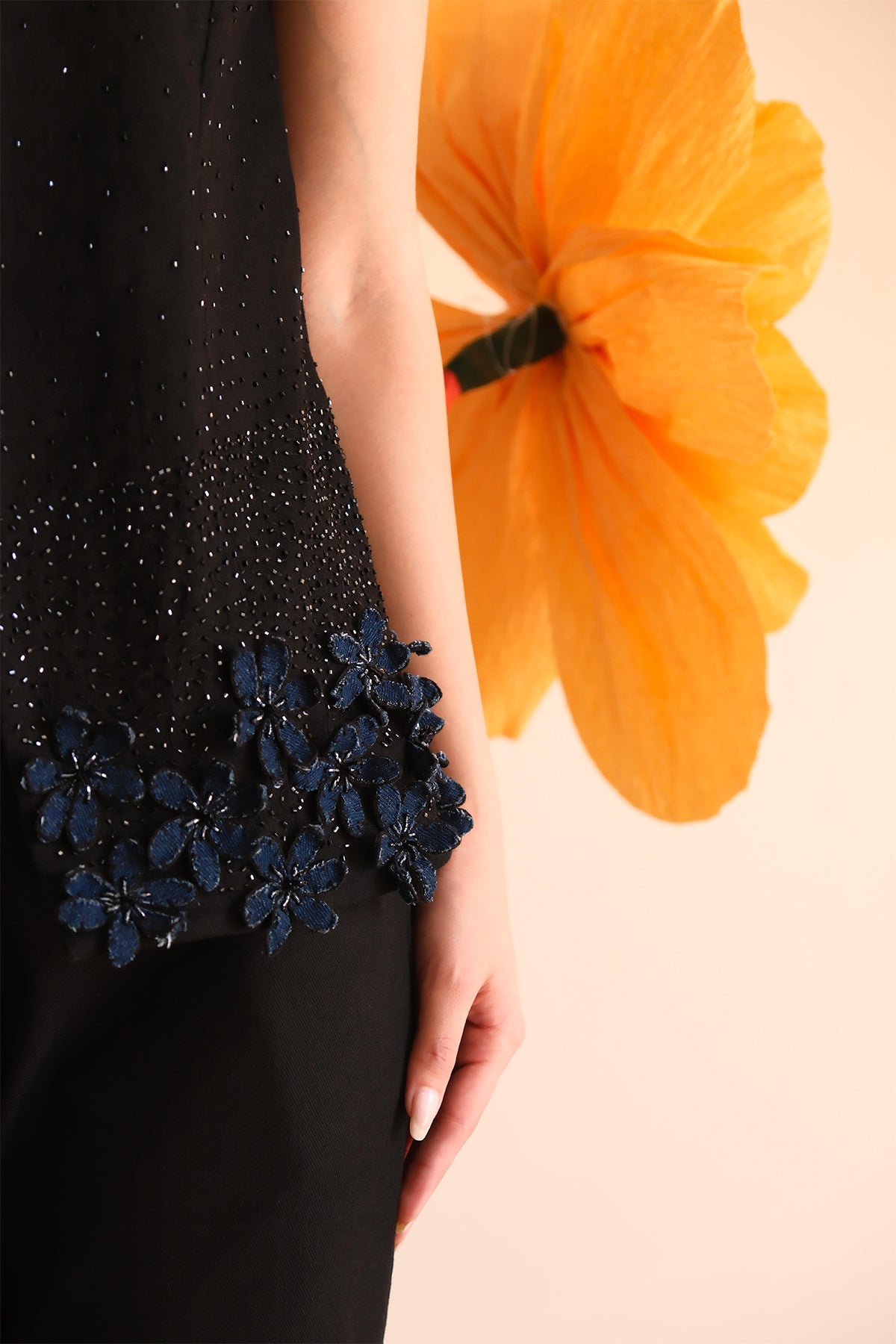 Coal Floral Denim Top