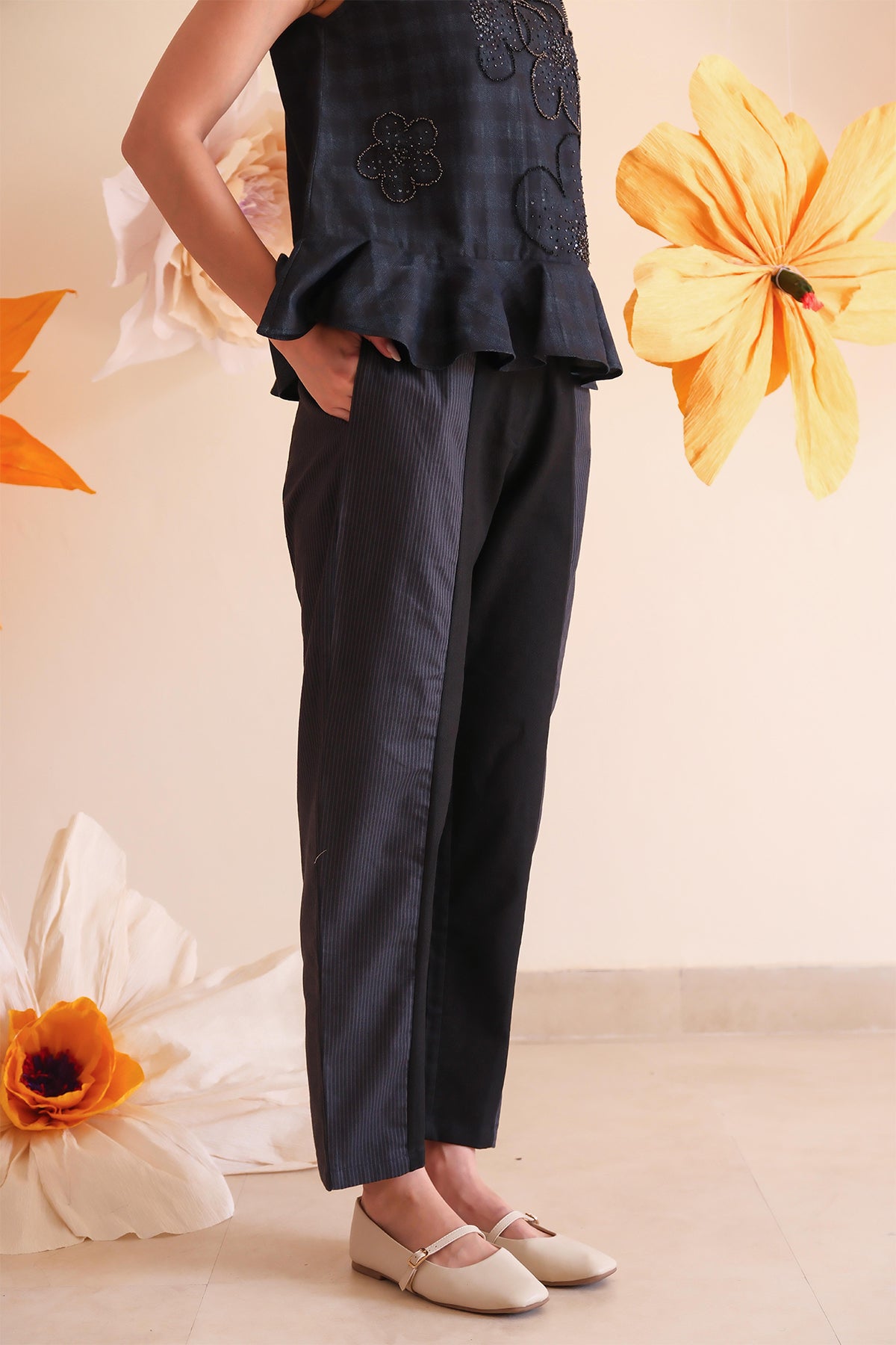 Coal Panelled Pants