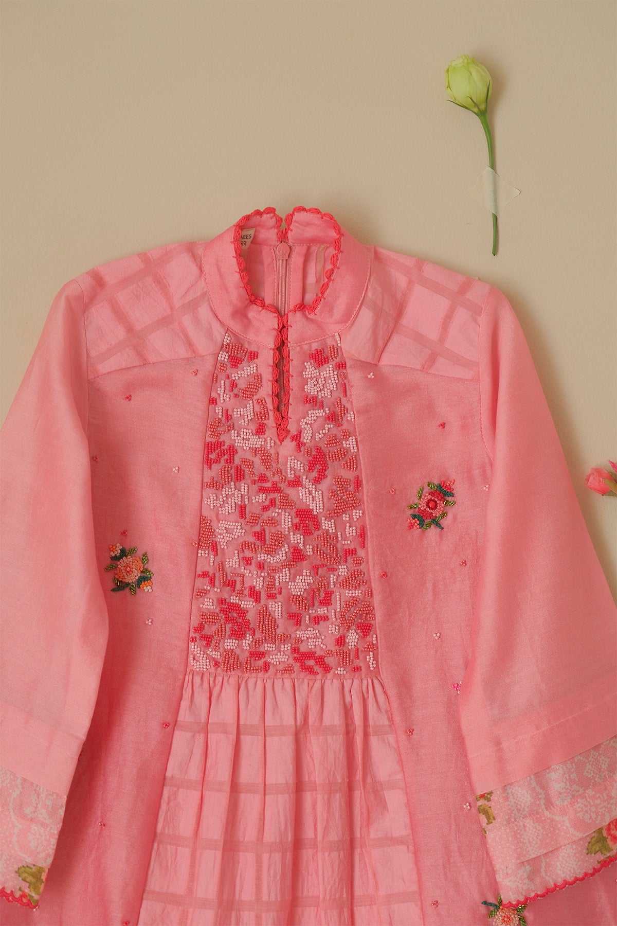 Kids Rose Gathered Dress