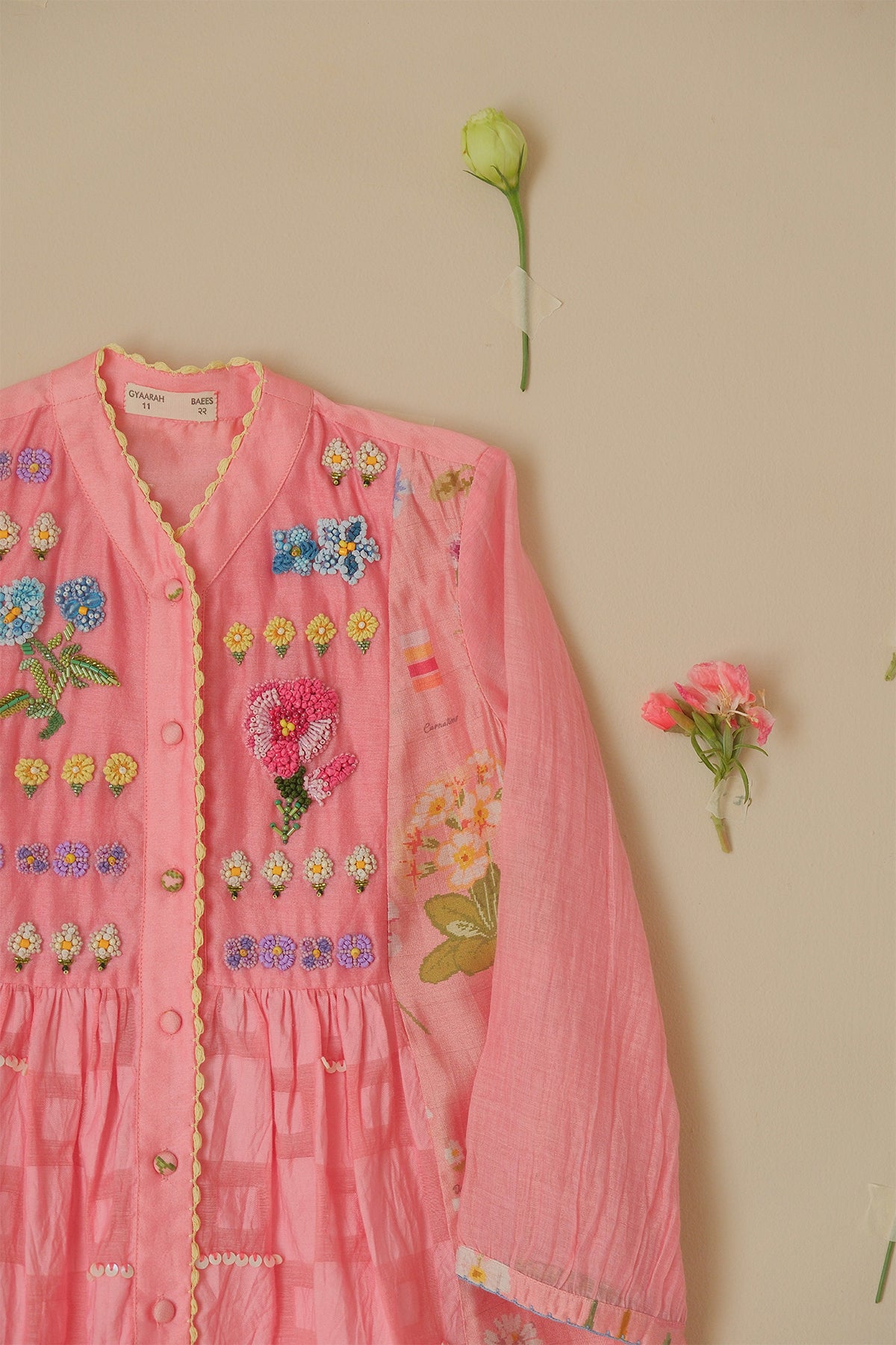 Kids Rose Floral Beaded Dress