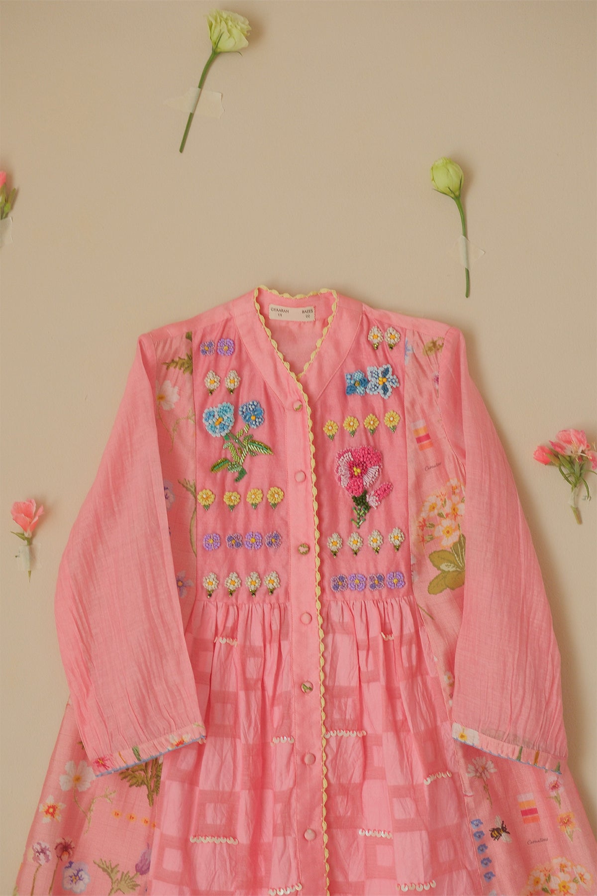 Kids Rose Floral Beaded Dress