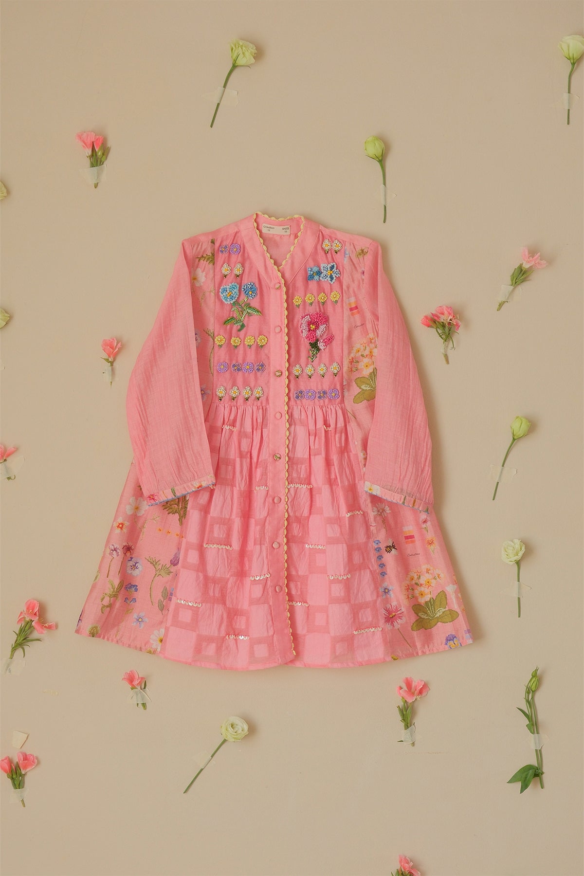 Kids Rose Floral Beaded Dress