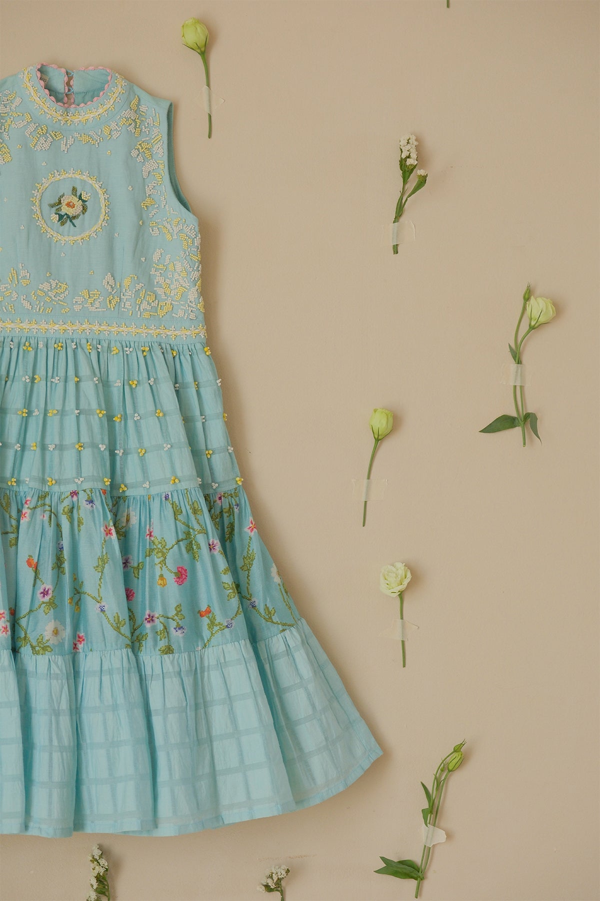 Kids Azure Tiered Dress