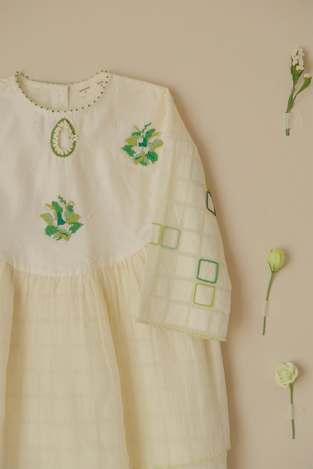 Kids Moonlight Beaded Gathered Dress