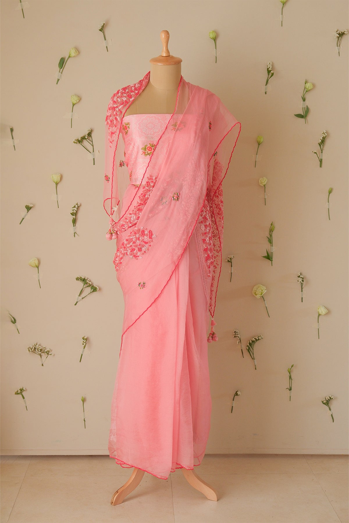 Rose Beaded Saree