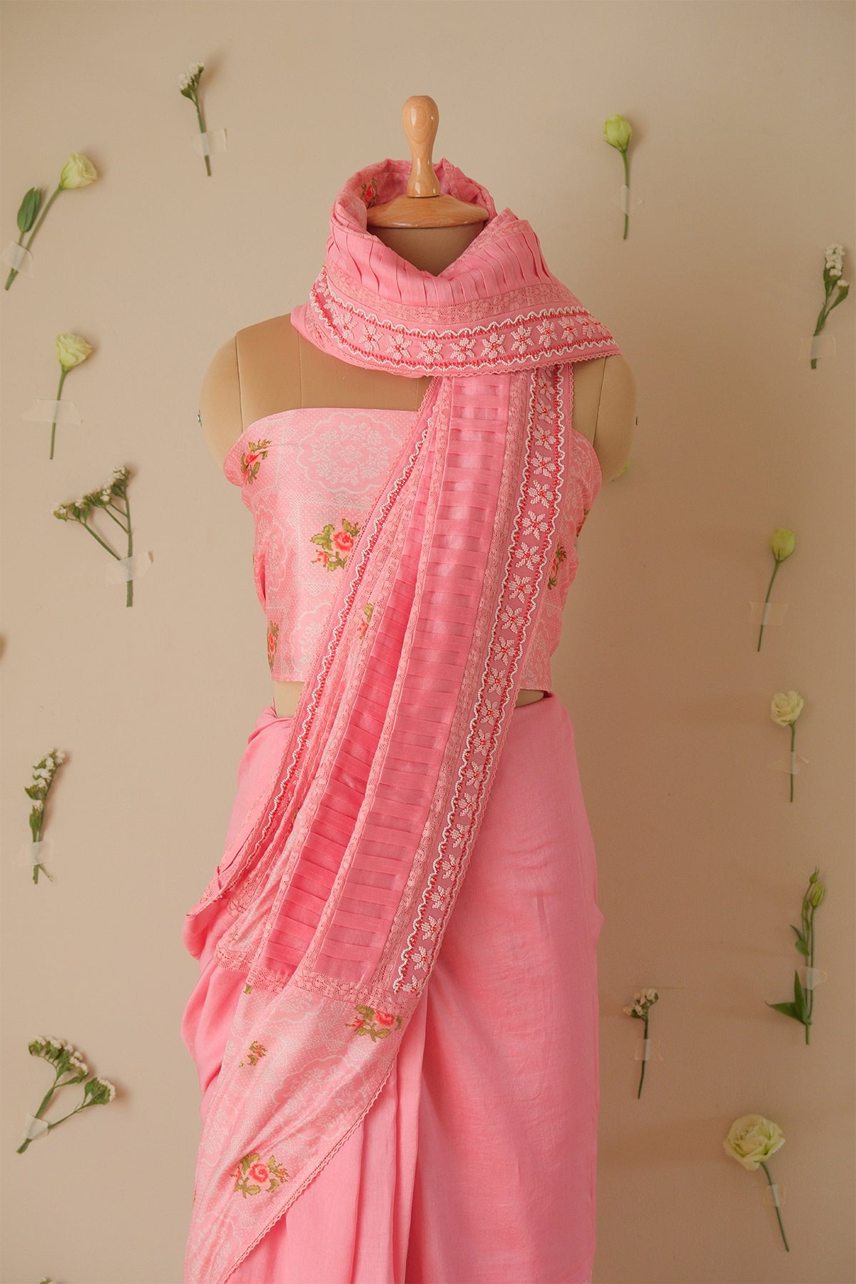 Rose Floral Beaded Saree