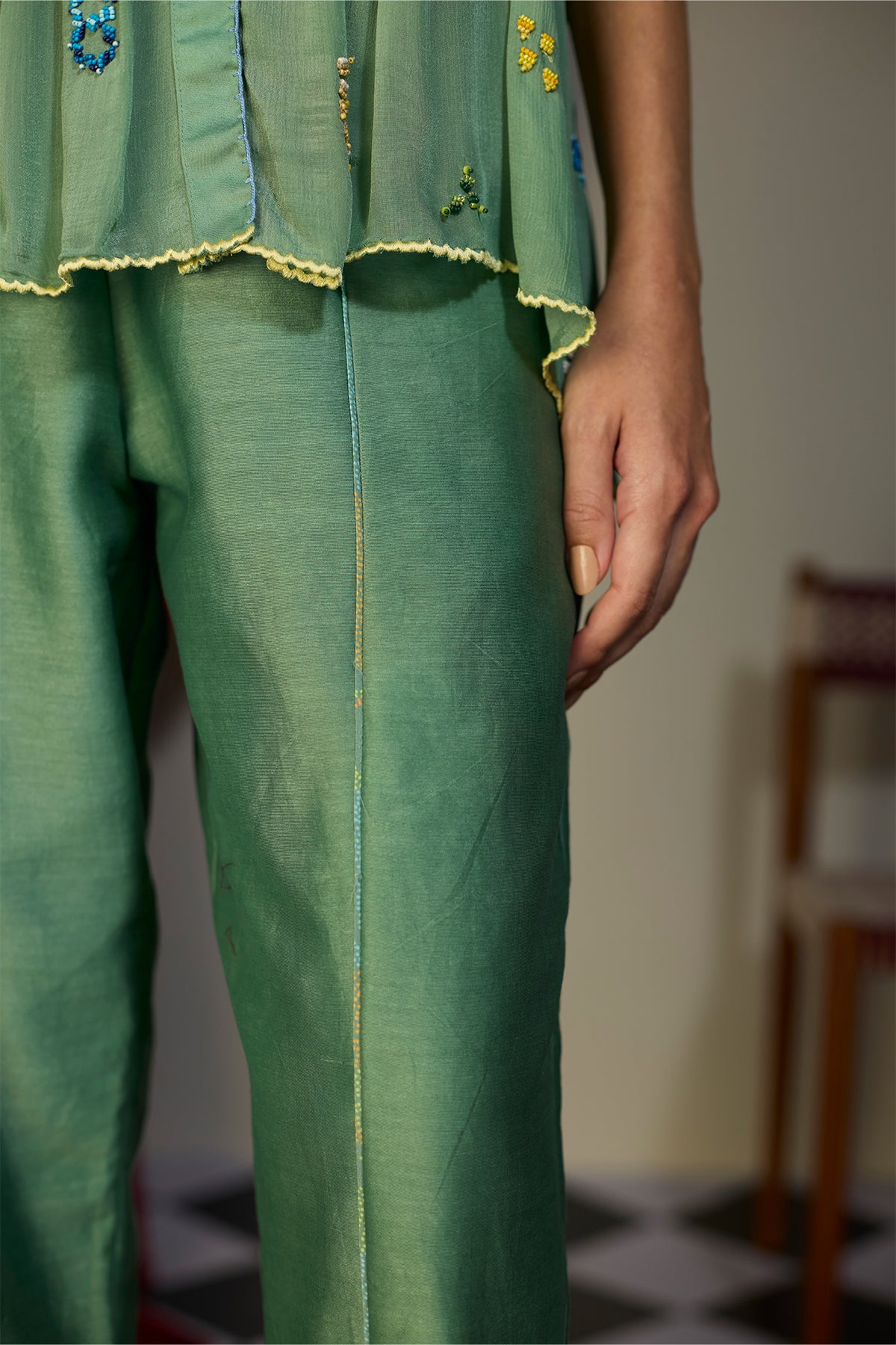 Verdant Green Straight Pant